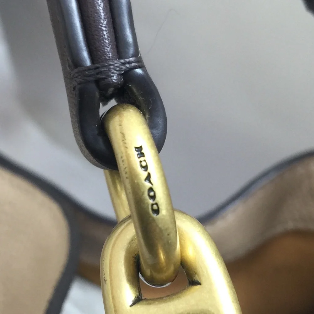 Coach Beige and Rust Shoulder Bag - Picture 6 of 9